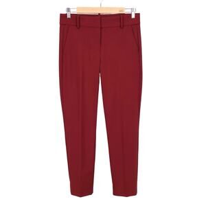 J.Crew Mercantile Slim Cropped Ruby Pant In Stretch Twill In Deep Garnet Size 4